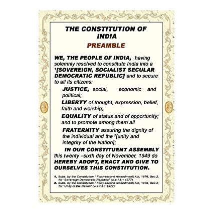 Indian Polity Constitutional Framework Preamble The Prayas India