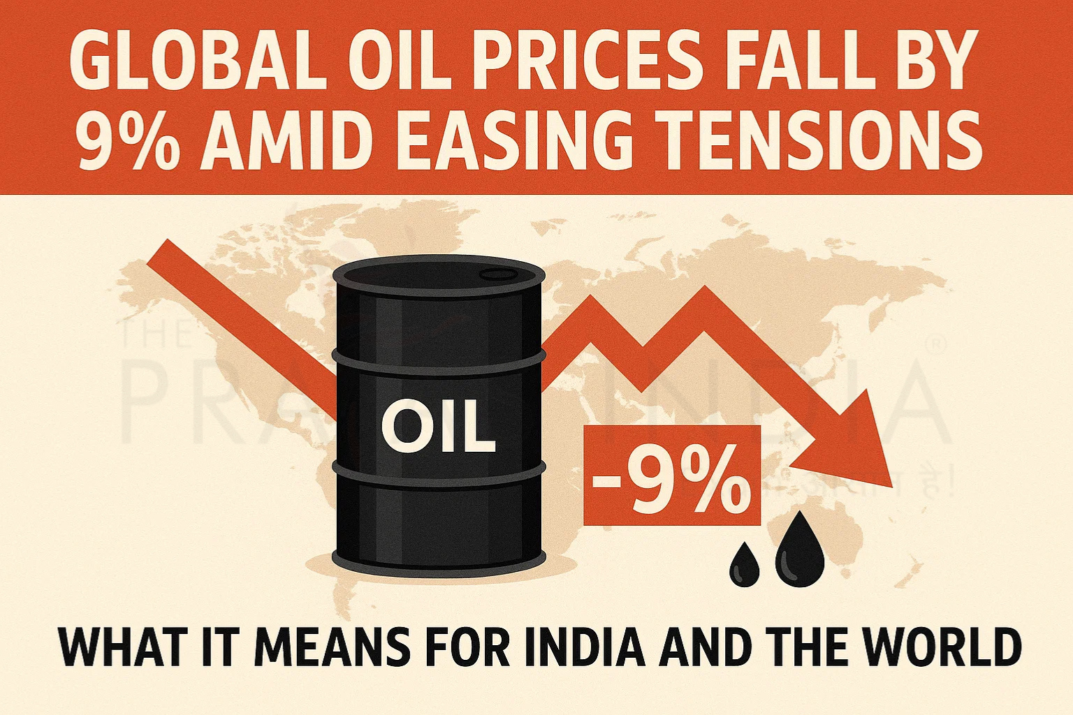 Global Oil Prices Fall by 9% Amid Easing Tensions 1 Global Oil Prices Fall by 9% Amid Easing Tensions