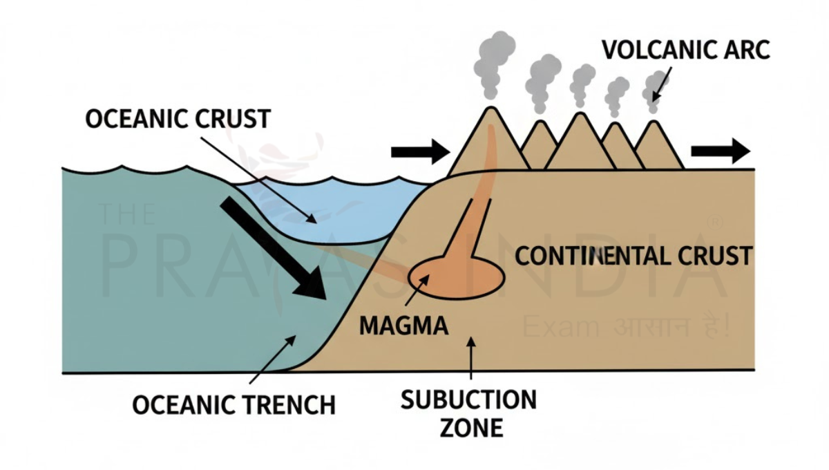Ring of Fire – Tectonic Dynamics, Hazards, and Global Significance 4 Subduction Zone Cross-Section Showing Trench and Volcanic Arc Formation