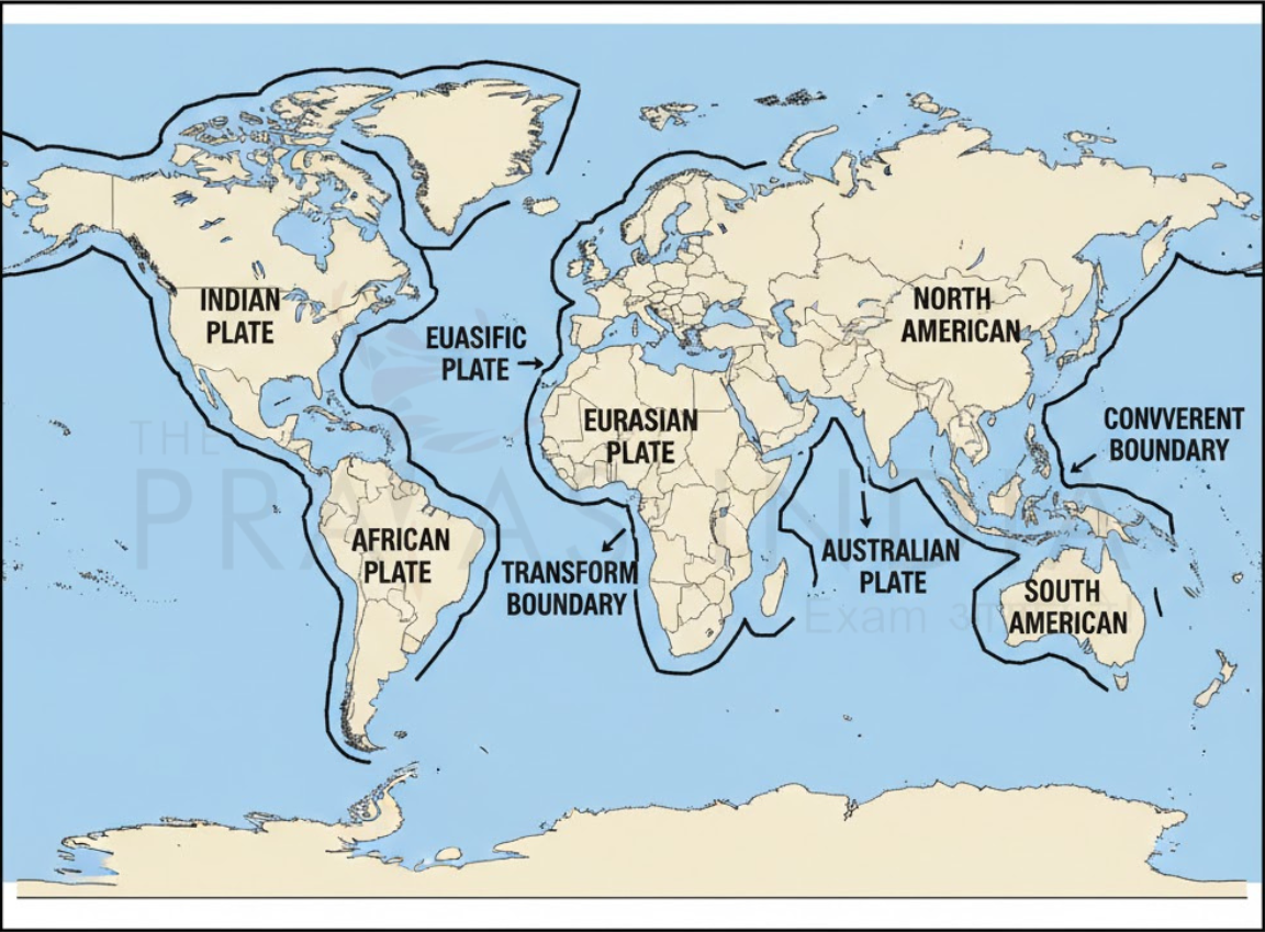 World map showing major tectonic plates The Prayas India