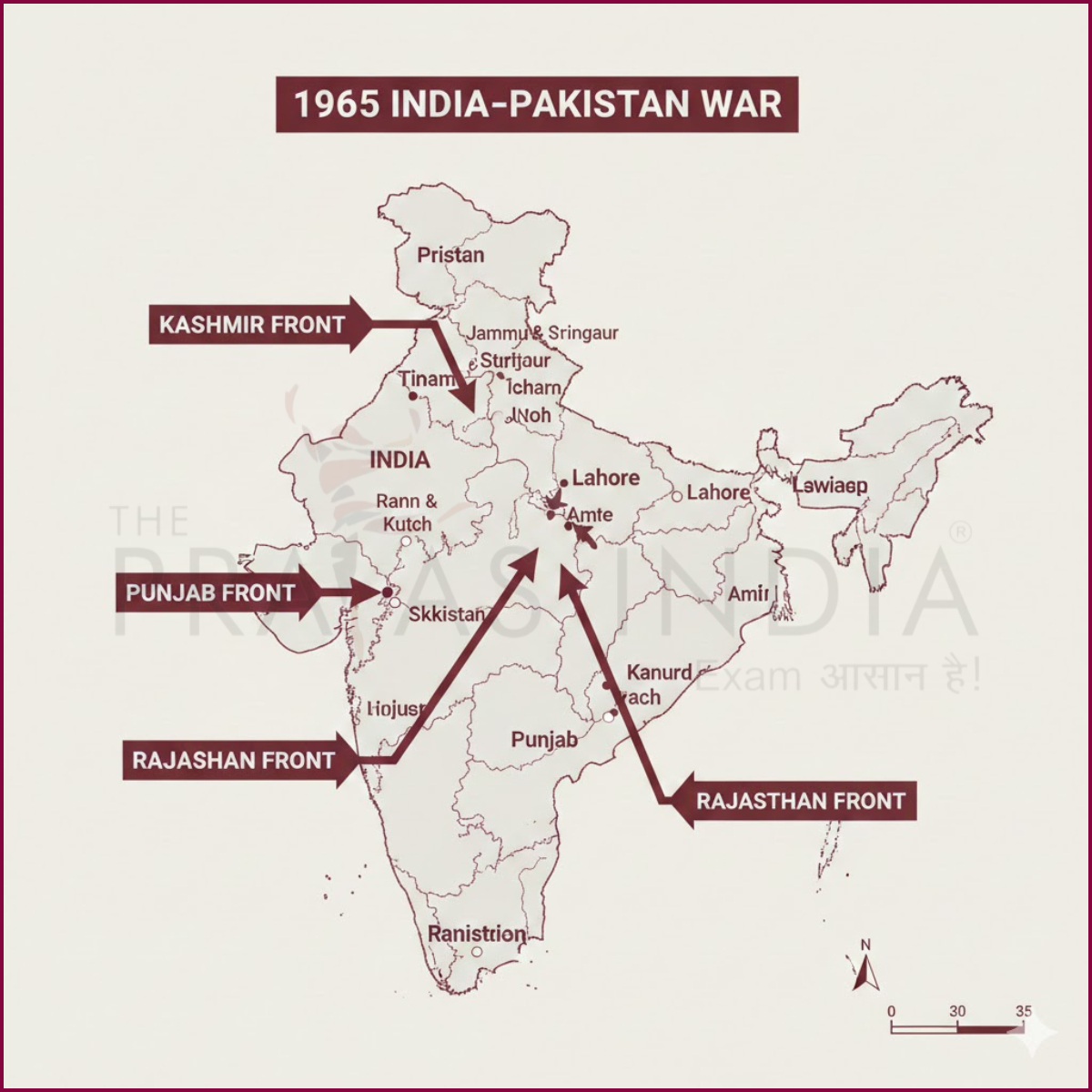 1965 India–Pakistan War Map