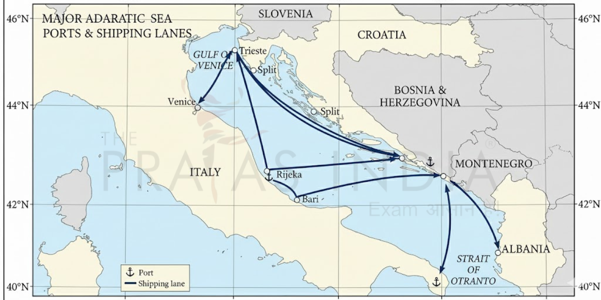 Adriatic Sea Economic Importance – Trade Ports – The Prayas India