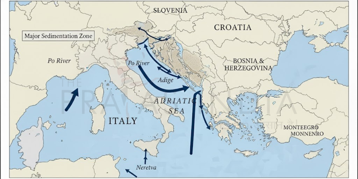 Adriatic Sea River Inflow Sedimentation Map – The Prayas India