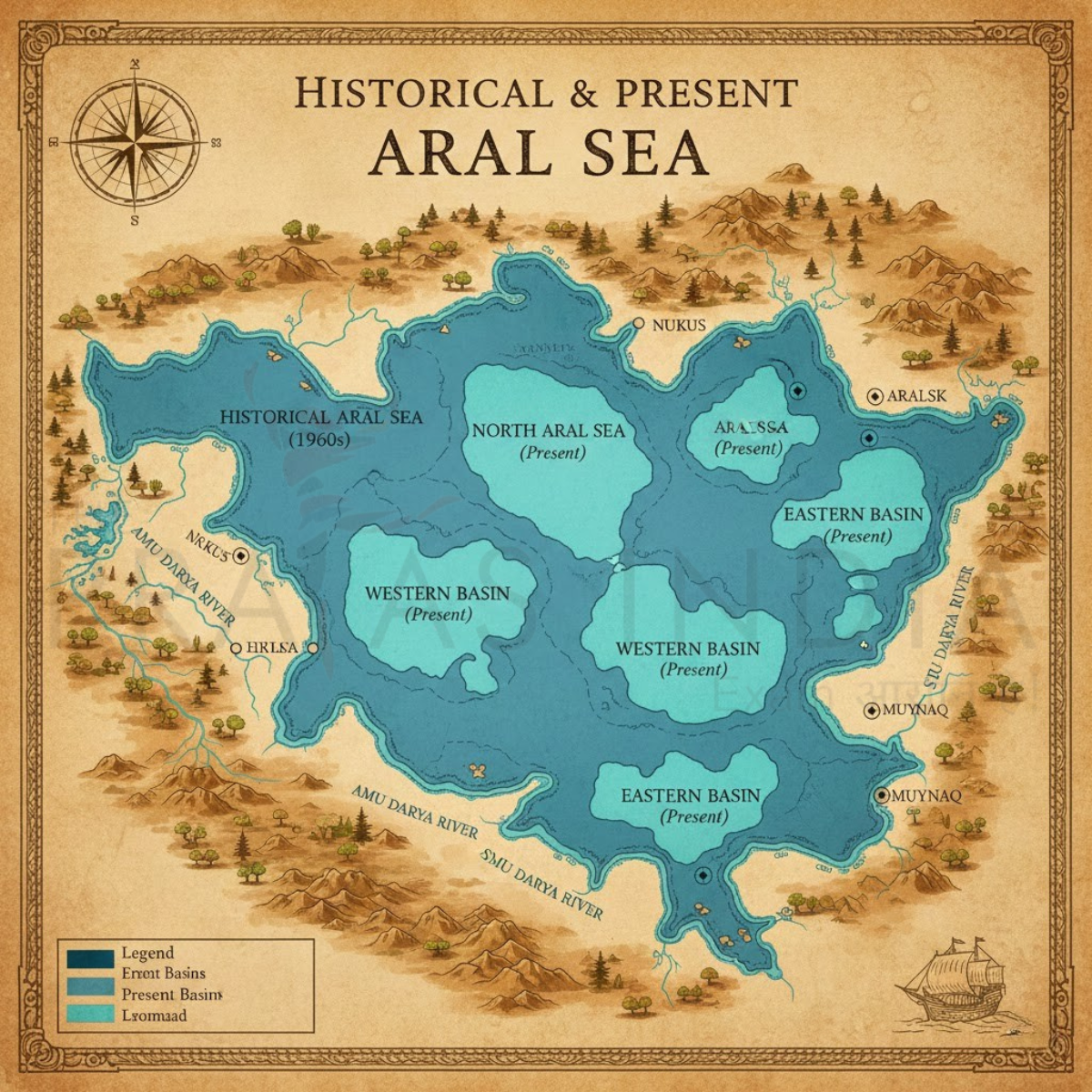 The Aral Sea 1 Aral Sea Map The Prayas India