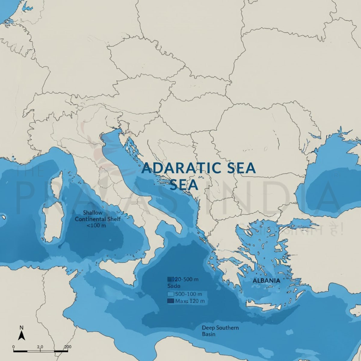Bathymetry Map – Adriatic Sea The Prayas India