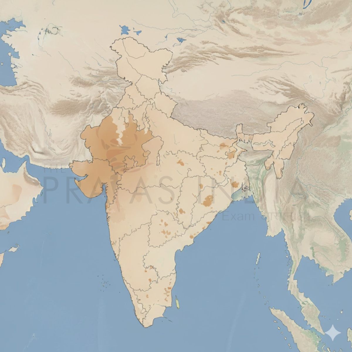 Deserts of India Map