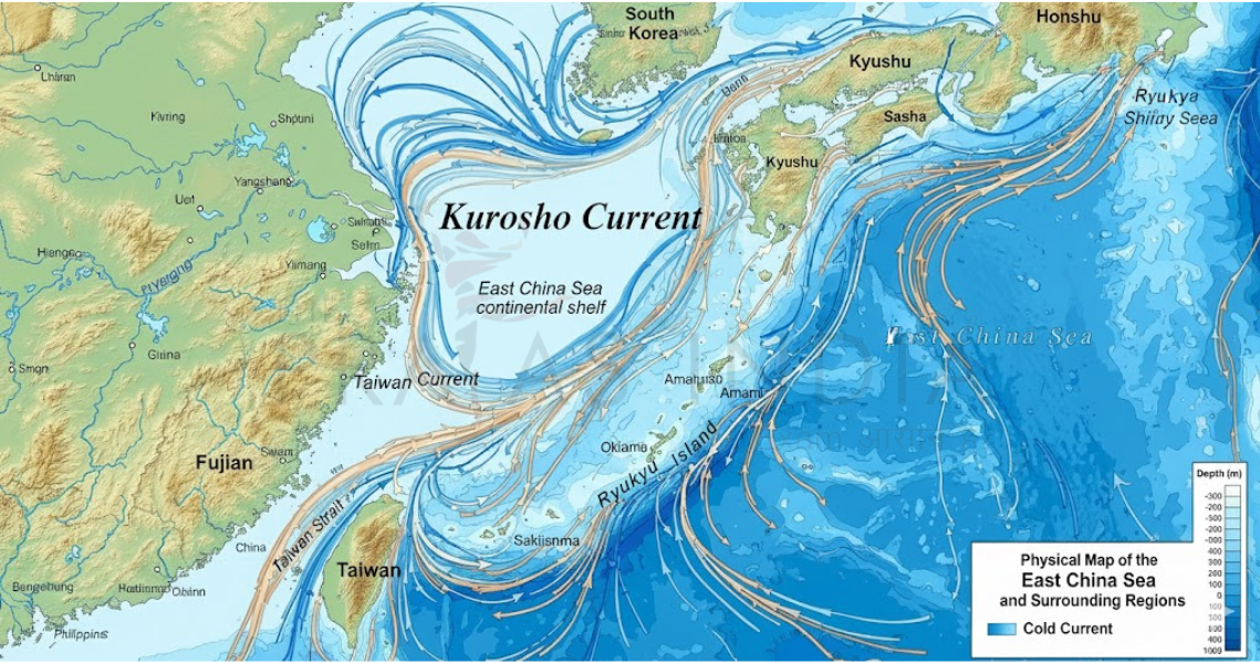 East China Sea Ocean Current Map The Prayas India