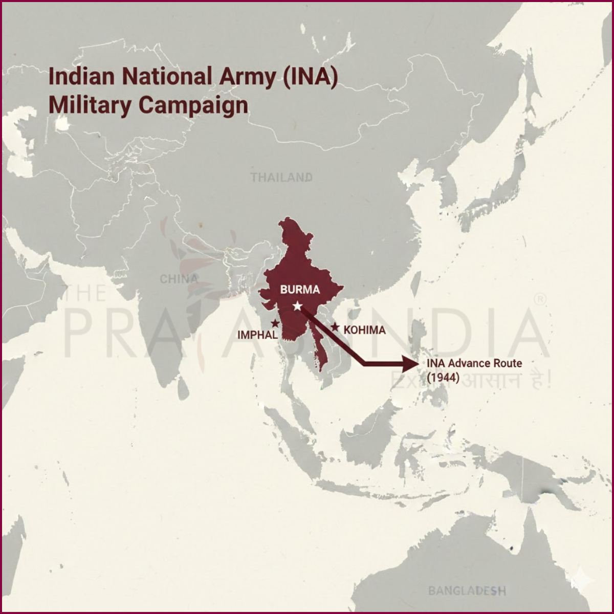 Netaji Subhash Chandra Bose - Military Campaign Map