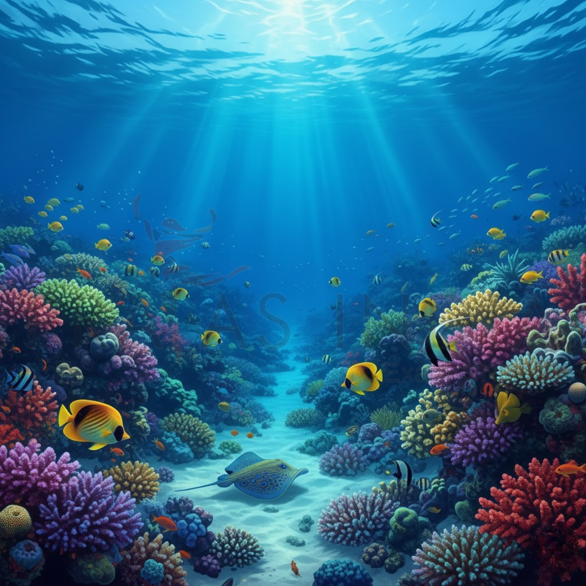 Red Sea coral reefs with heat resistant corals