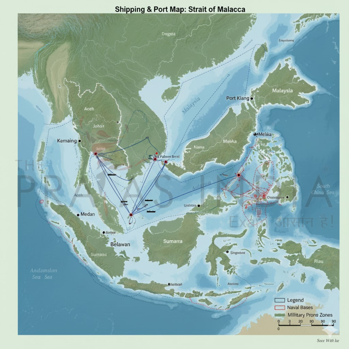 Shipping and Port Map Strait of Malacca