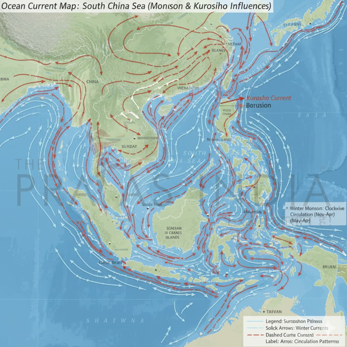 South China Sea Ocean Current Map The Prayas India