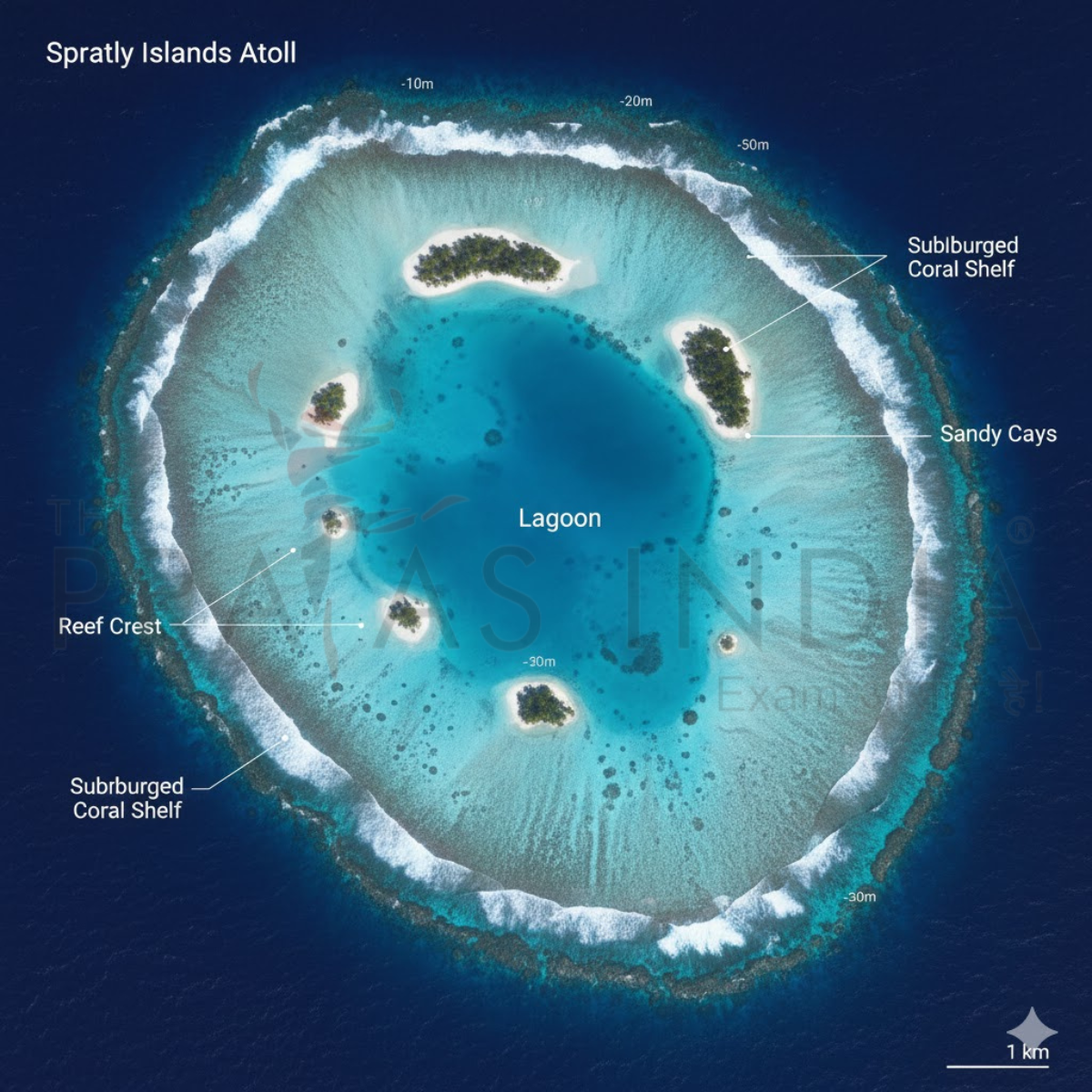 South China Sea Spratly Islands atoll