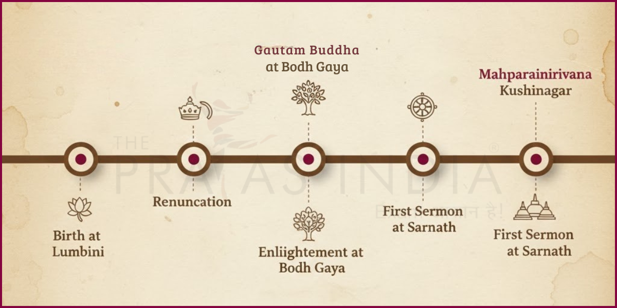 Buddhism: Origin, Philosophy, Institutions, Sects, and Historical Significance 2 Life of Gautama Buddha Timeline