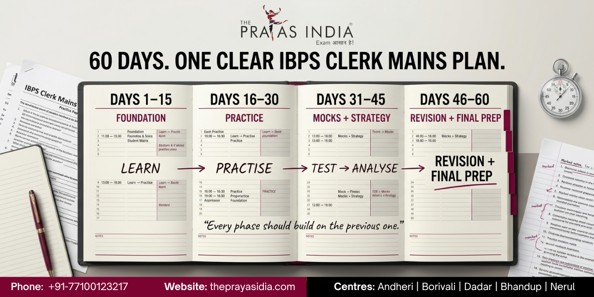 IBPS Clerk Mains Study Plan 1 IBPS Clerk Mains Study Plan
