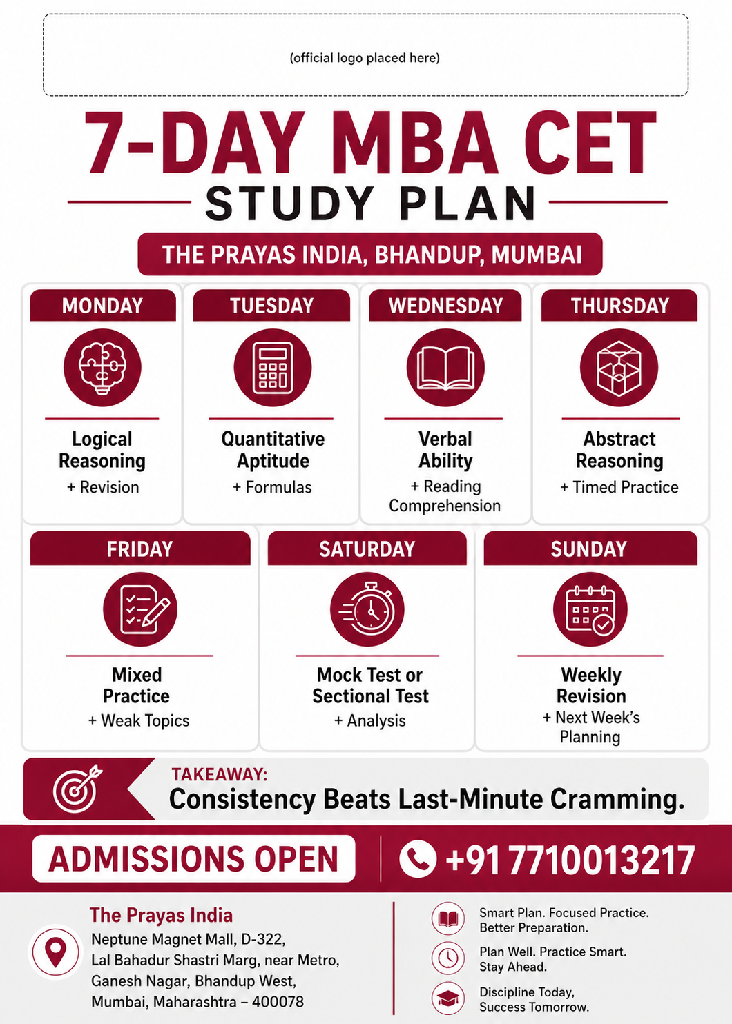 Daily Study Timetable for MBA CET Aspirants 2 Daily Study Timetable for MBA CET Aspirants