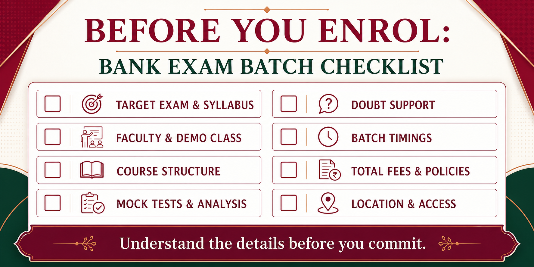 What Aspirants Should Check Before Enrolling 3 What Aspirants Should Check Before Enrolling