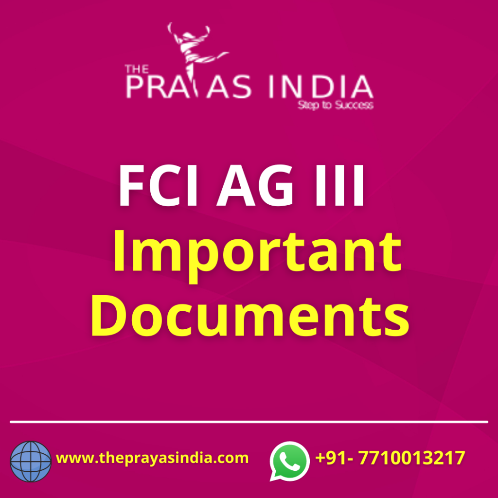 FCI AG III Important Document