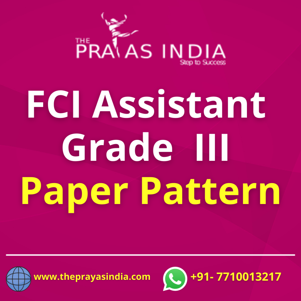 Paper Pattern FCI Assistant Grade III.