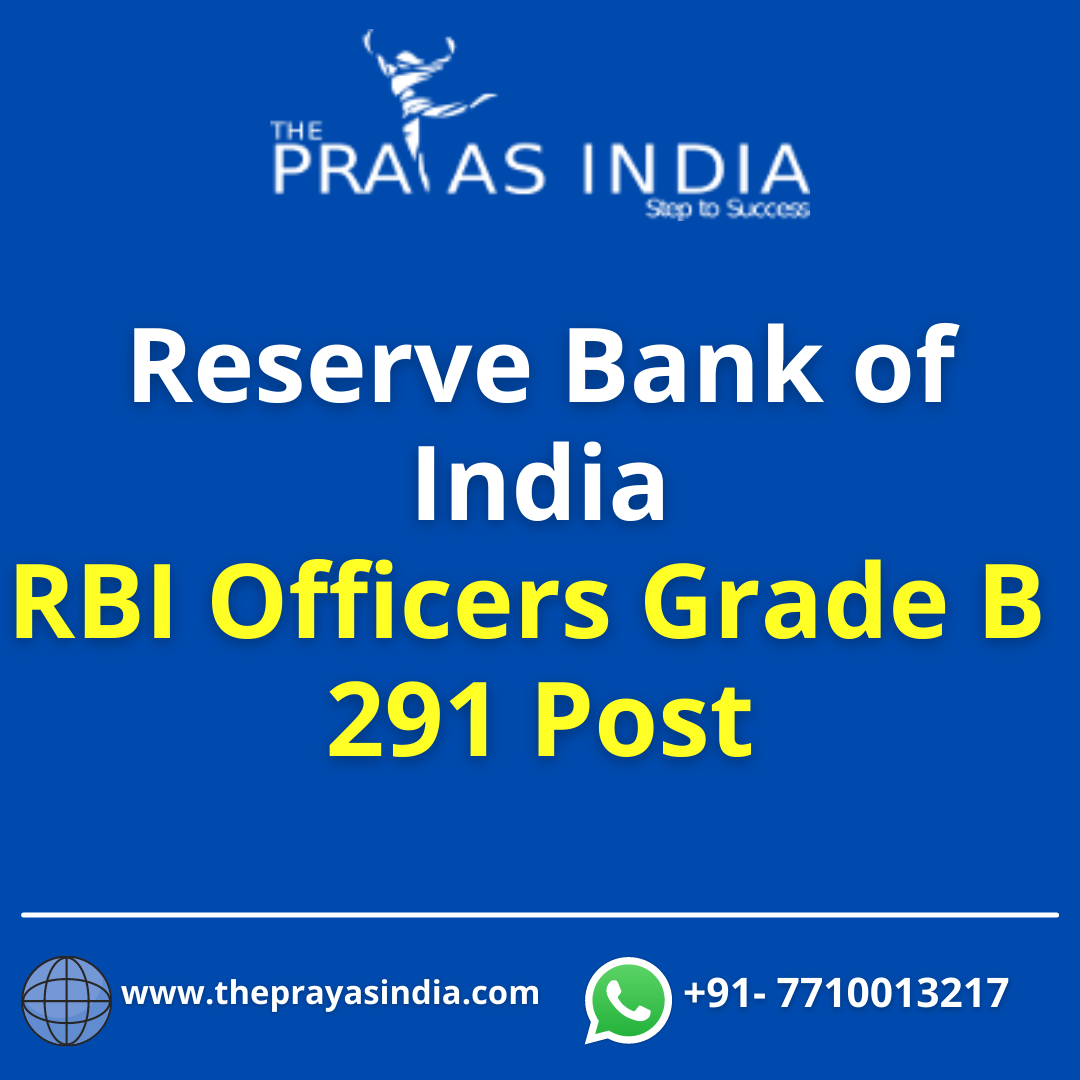 RBI Officers Grade B 291 Post