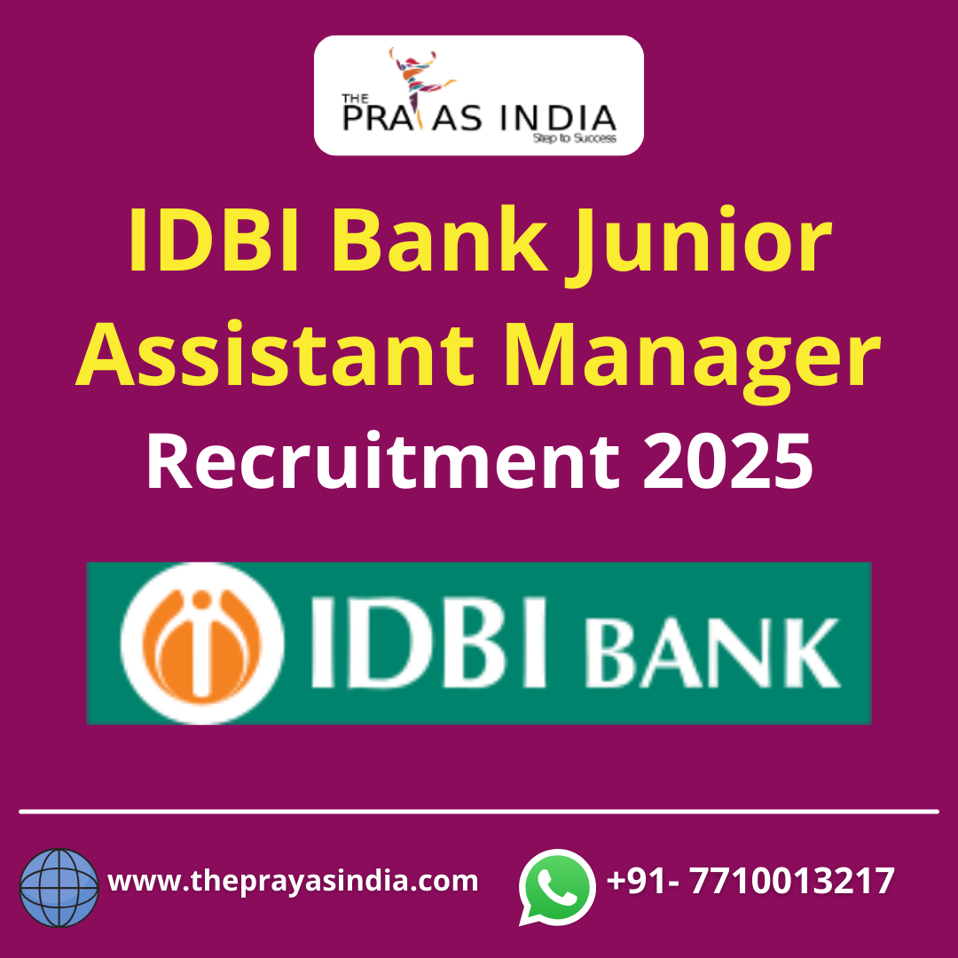 IDBI Bank Junior Assistant Manager Recruitment 2025