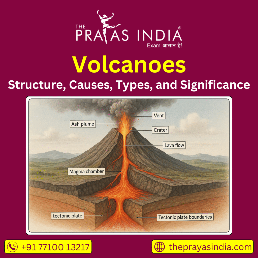 Volcanoes – Structure, Causes, Types, and Significance