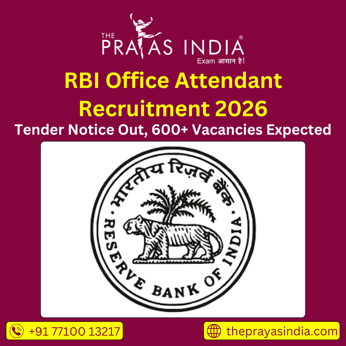 RBI Office Attendant Recruitment 2026