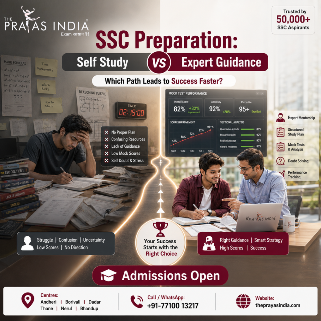 SSC Exam Preparation Without Coaching vs With Expert Guidance