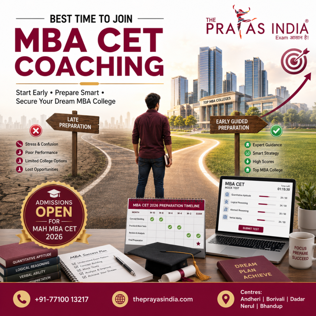 Best Time to Join MBA CET Coaching The Prayas India
