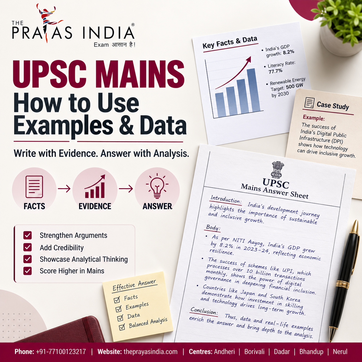 How to Use Examples and Data in UPSC Mains Answers