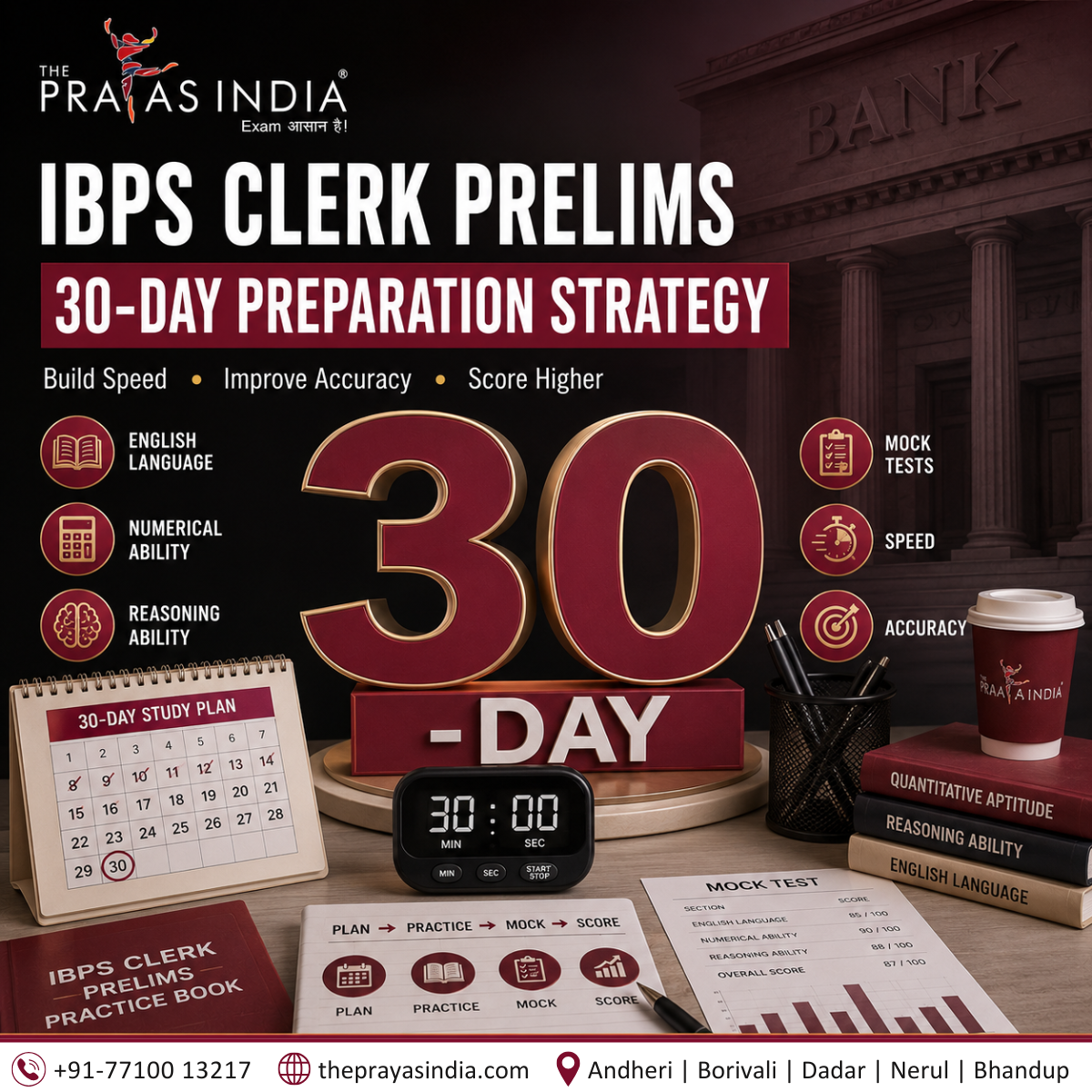 IBPS Clerk Prelims Preparation Strategy