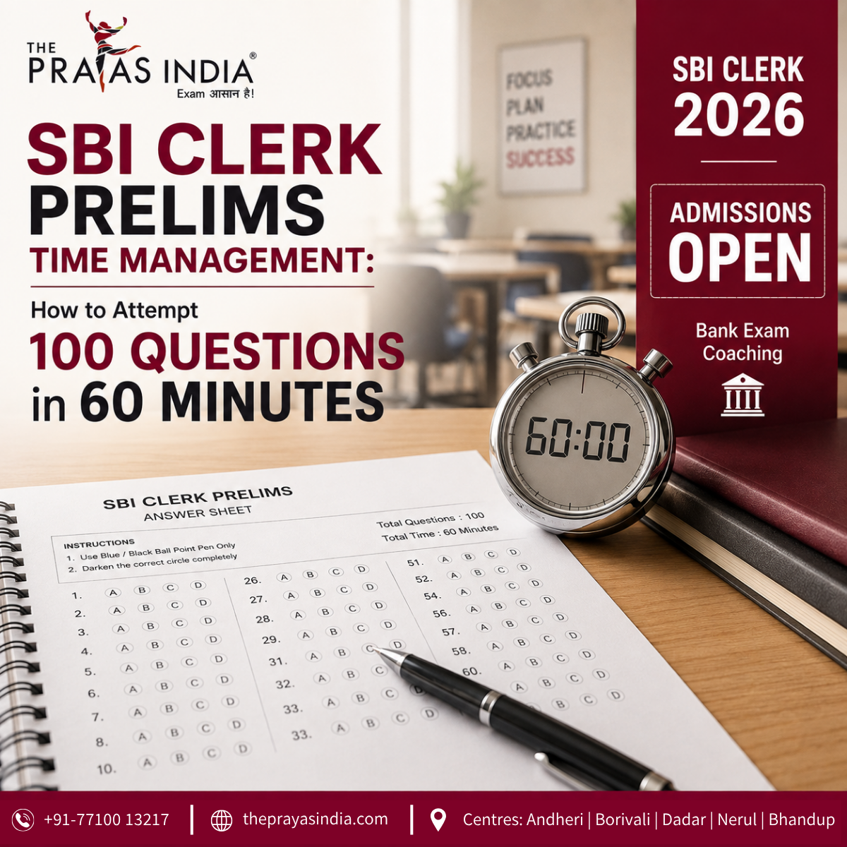 SBI Clerk Prelims Time Management