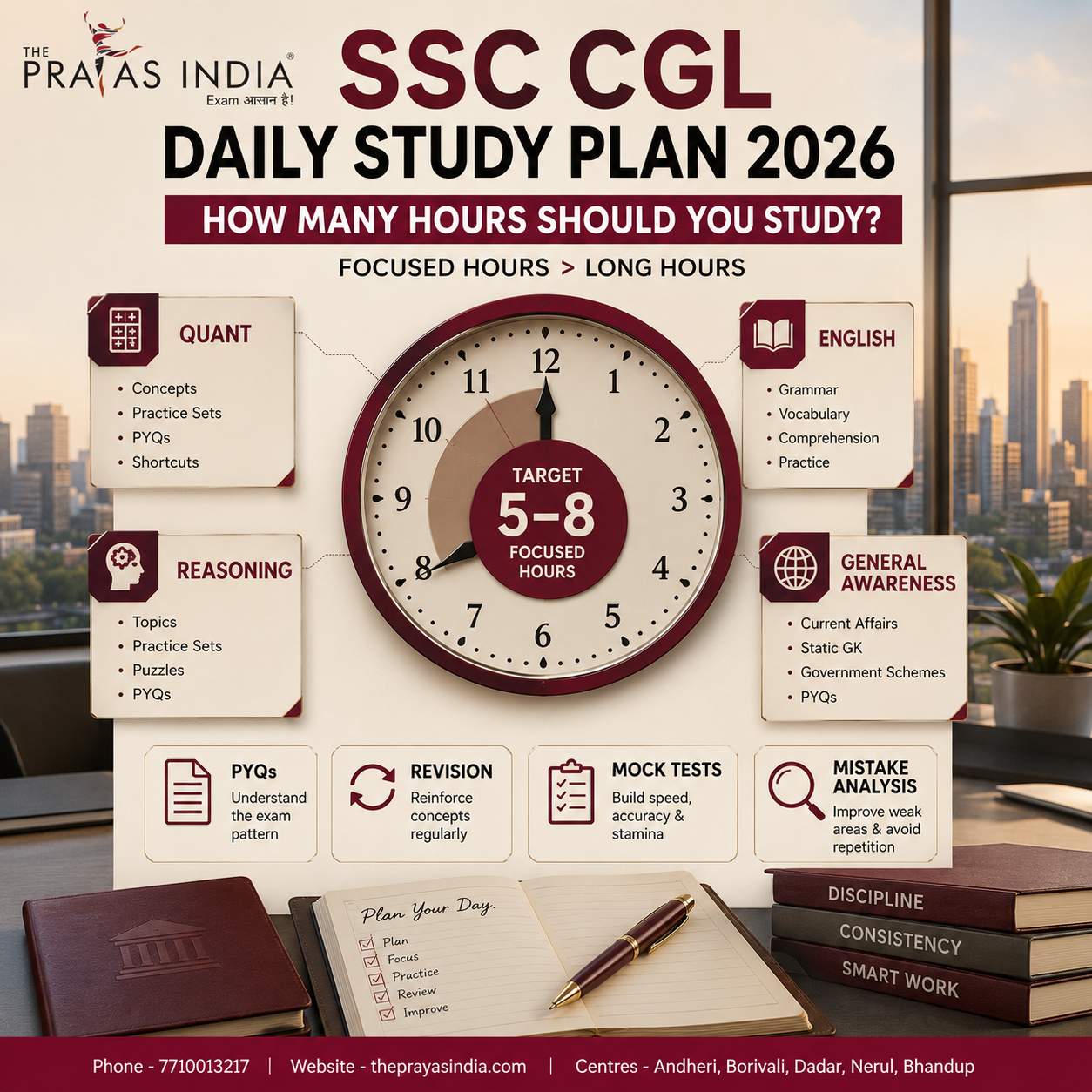 SSC CGL Daily Study Plan 2026