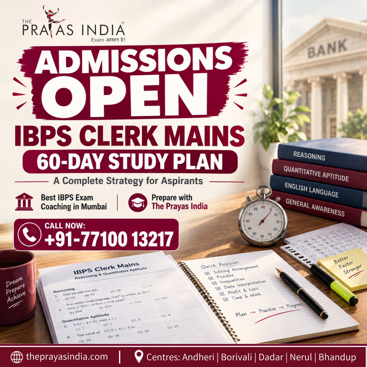 IBPS Clerk Mains Study Plan