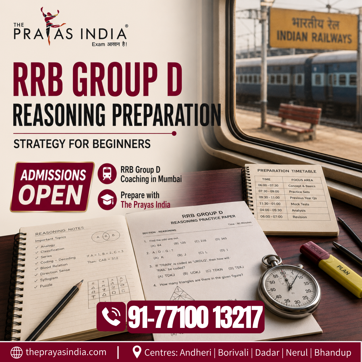 RRB Group D Reasoning Preparation Strategy for Beginners