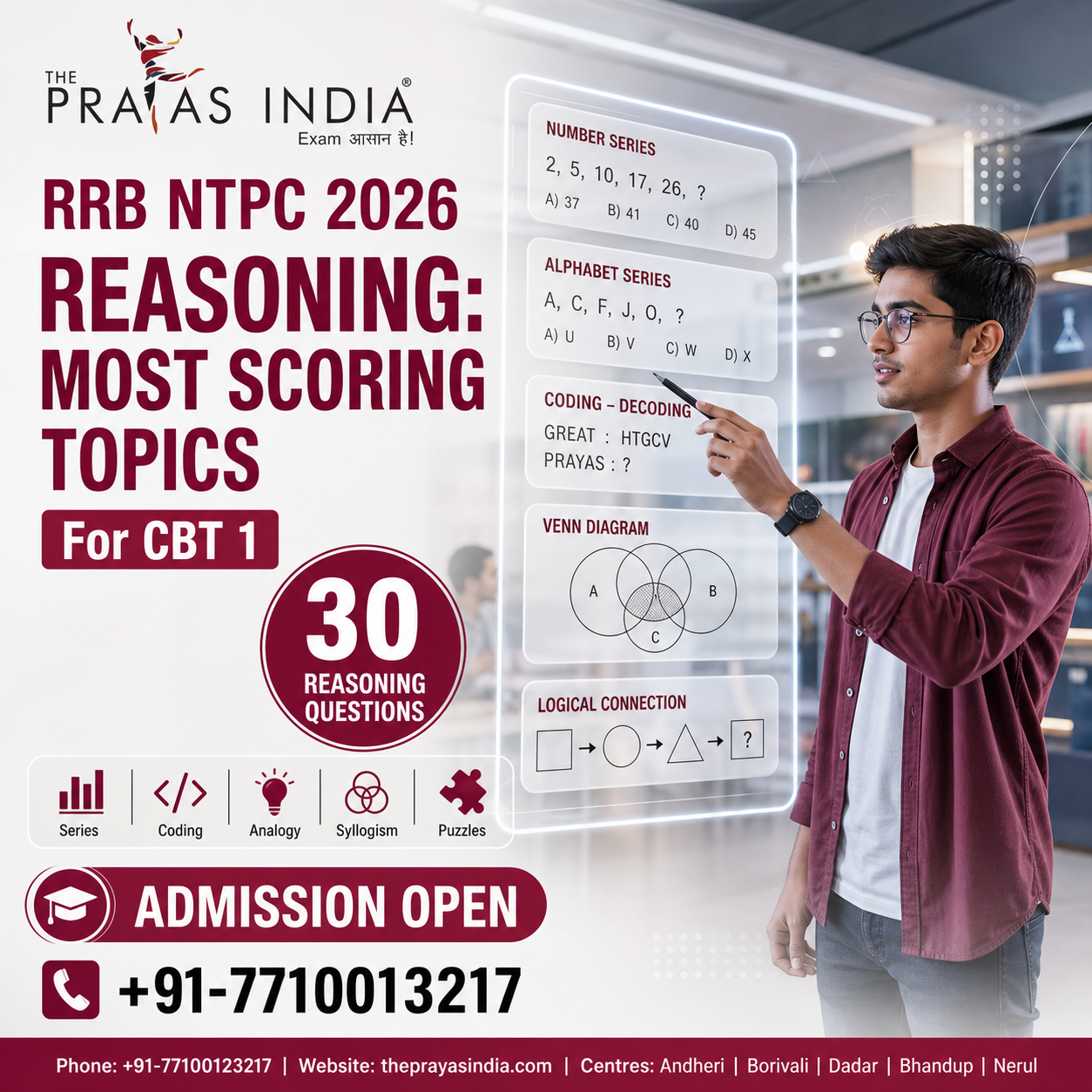 RRB NTPC Reasoning: Most Scoring Topics for CBT 1