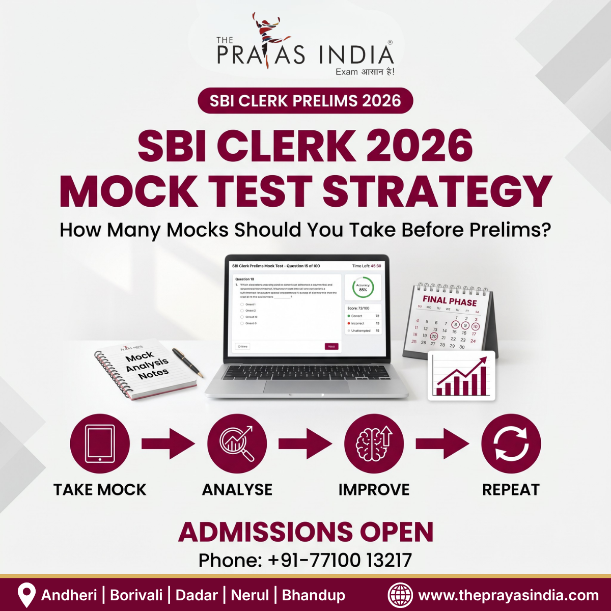 SBI Clerk 2026 Mock Test Strategy: How Many Mocks Before Prelims