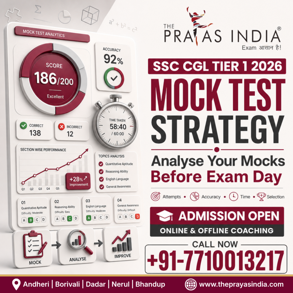 SSC CGL Tier 1 2026 Mock Test Strategy