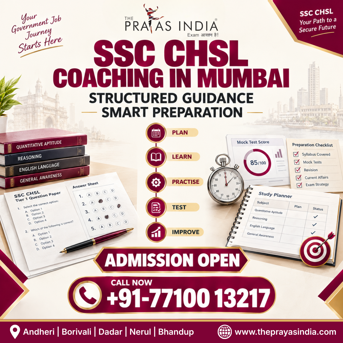 SSC CHSL Coaching in Mumbai | Structured Preparation
