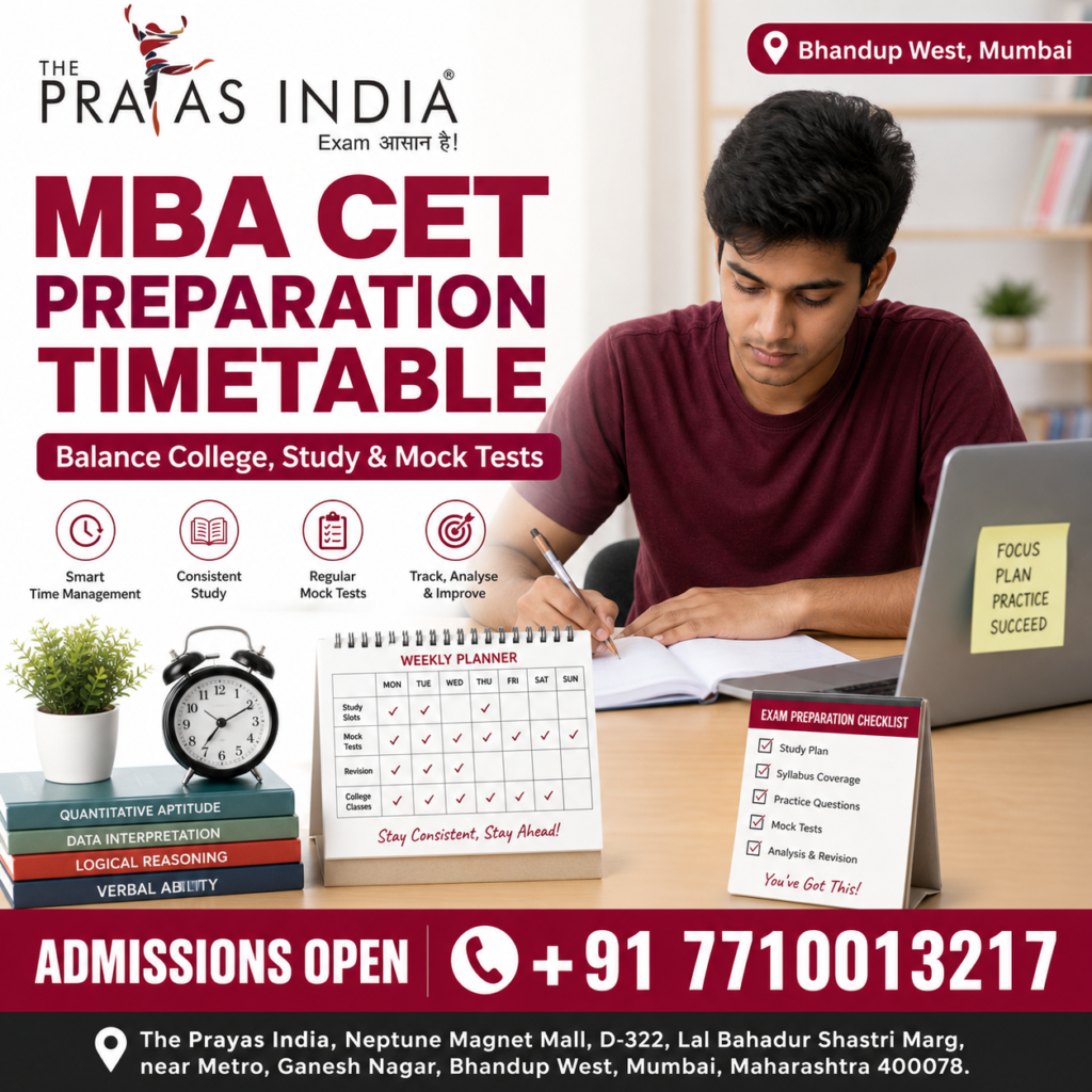 MBA CET Preparation Timetable for College Students
