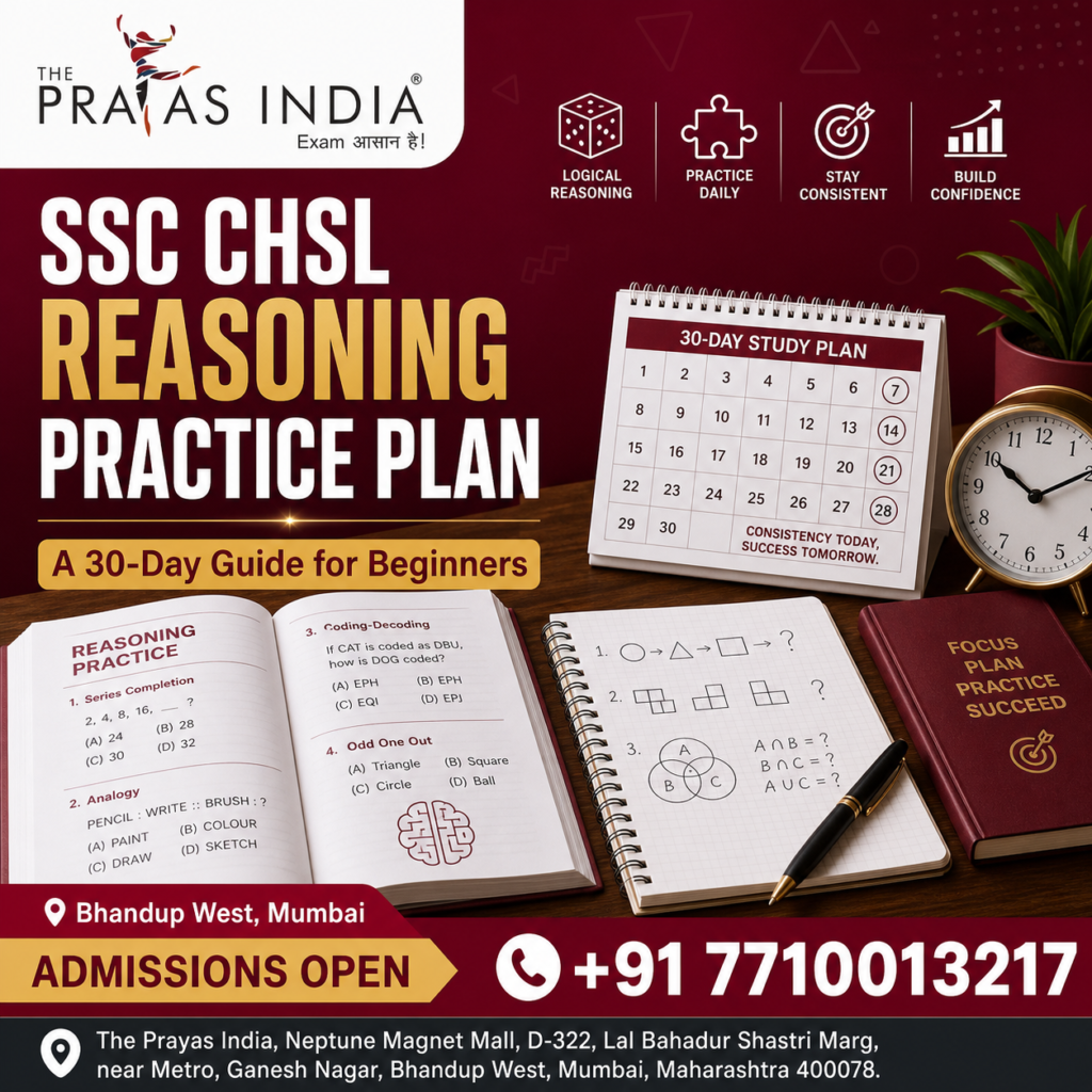 SSC CHSL Reasoning Practice Plan for Beginners