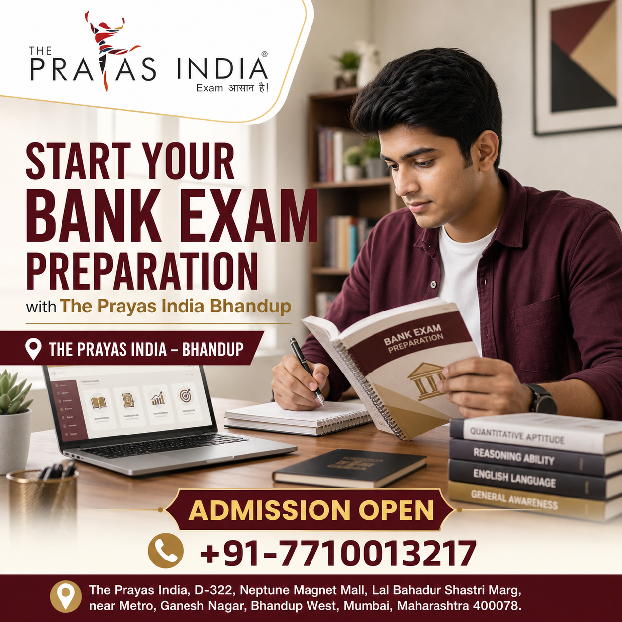 Start Your Bank Exam Preparation with The Prayas India Bhandup